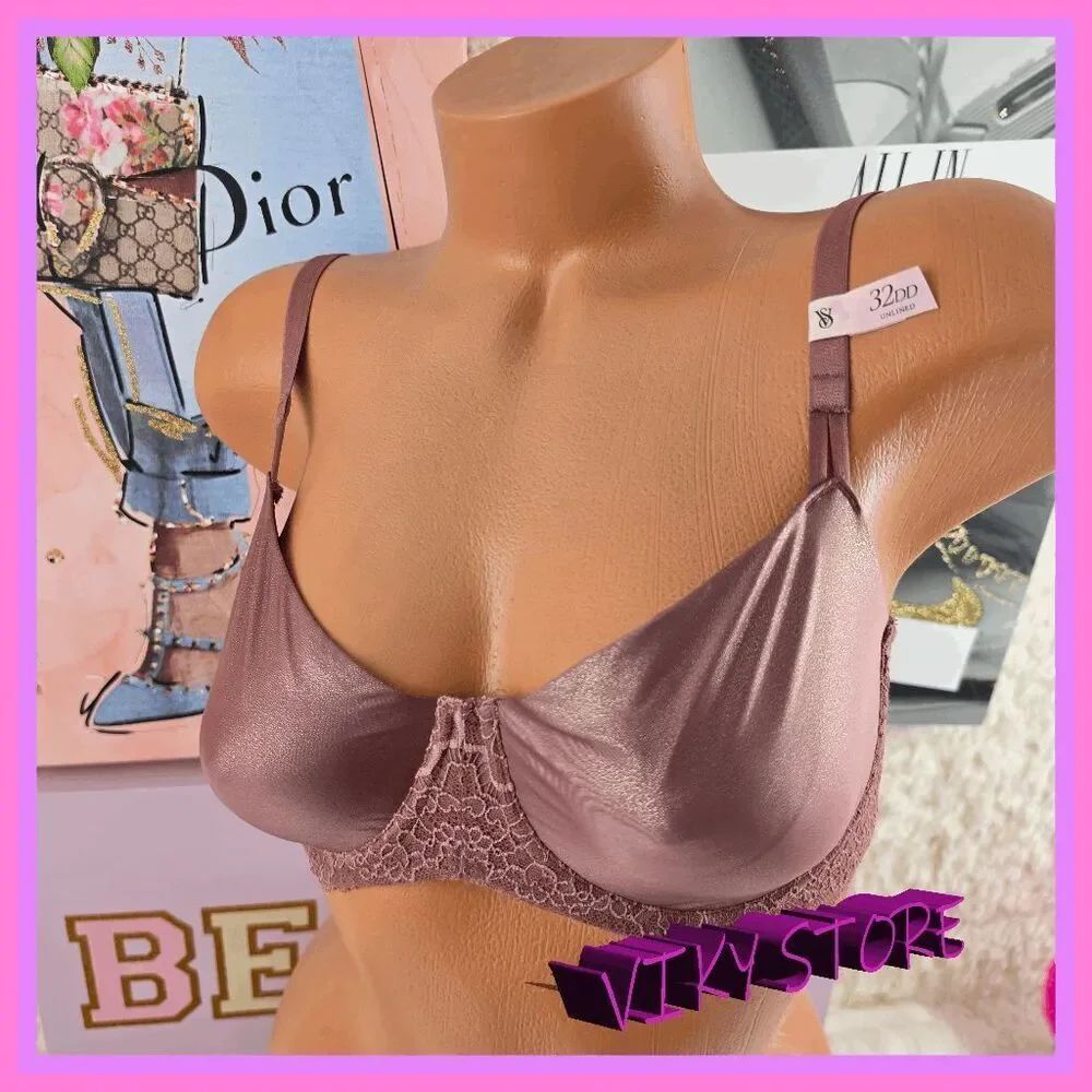 ❤️ NWT Victoria’s Secret Brown Foil Bra 32DD Pushup without Padding❤️